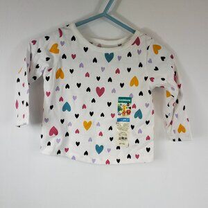 Gar animals Baby Girl Sz 3-6M Lng Slv Heart Print Top & Ruffle Pants Bottoms NWT